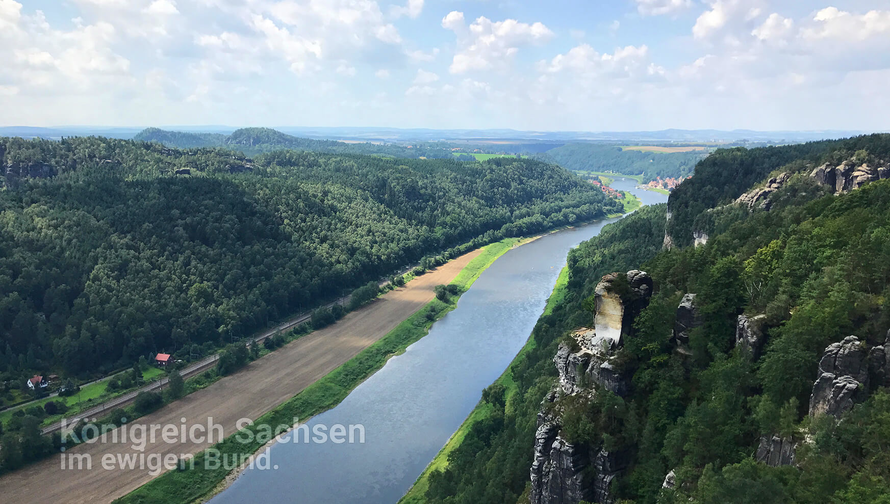 Elblandschaft. Die Bastei.